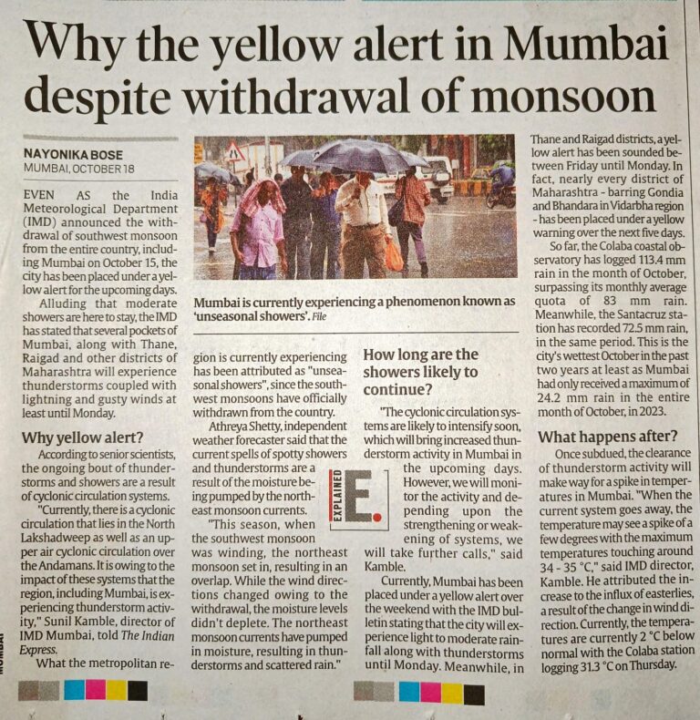 In the News The Indian Express 19 Oct 2024