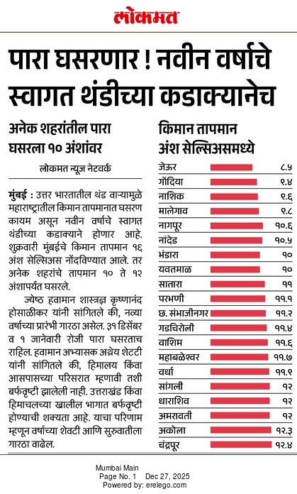 In the News Lokmat 27 Dec 2025