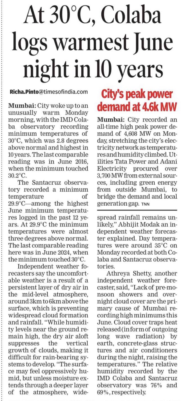 In the News Times of India 9 Jun